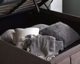 Hannover Small Double Ottoman Bed - Grey