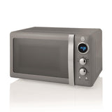 800W Retro Digital Microwave - Grey