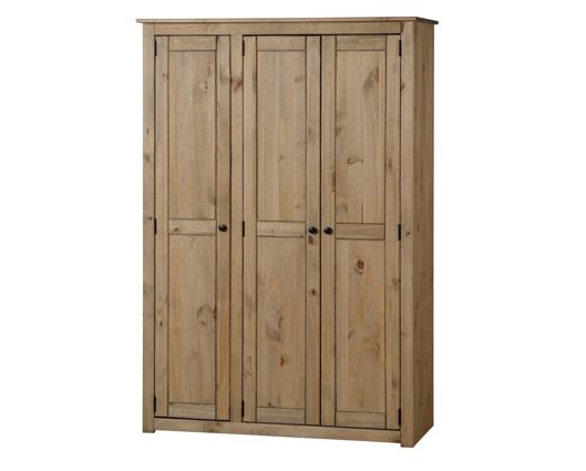 Panama 3 Door Wardrobe - Natural Wax