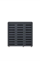 Euston 3 Door Shoe Cabinet - Dark Grey