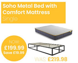 Soho Metal Paltform Bed with SleepSoul Comfort Mattress - Single