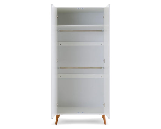 Maya Double Wardrobe - White with Natural