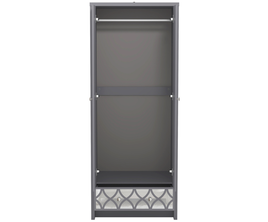 Arianna 2 Door 1 Drawer Wardrobe Cool Grey