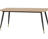 HAMILTON & AVERY LARGE DINING SET (X6 CHAIRS) - MEDIUM OAK EFFECT/SAPPHIRE BLUE VELVET