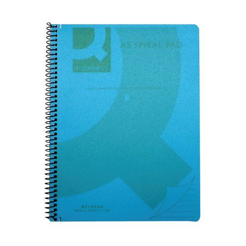 Q-Connect Spiral Bound Polypropylene Notebook 160 Pages A5 Blue (5 Pack) KF10034