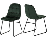 HAMILTON & LUKAS MEDIUM DINING SET (X4 CHAIRS) - MEDIUM OAK EFFECT/EMERALD GREEN VELVET