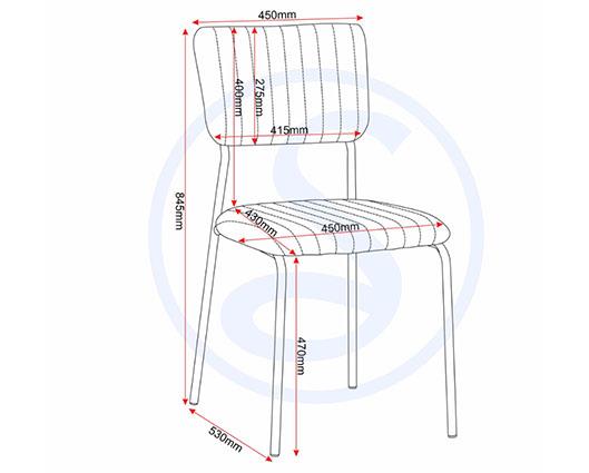 SHELDON DINING CHAIR (X4 PER BOX) - GREY VELVET FABRIC
