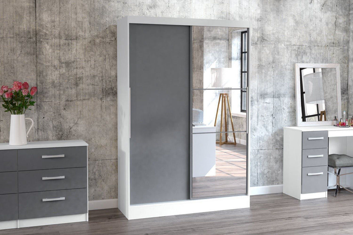 Lynx 2 Door Sliding Wardrobe With Mirror