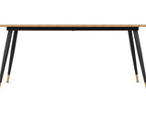 HAMILTON & LUKAS LARGE DINING SET (X6 CHAIRS) - MEDIUM OAK EFFECT/SAPPHIRE BLUE VELVET