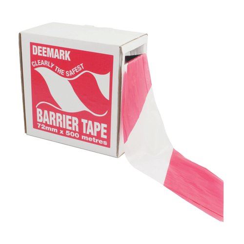 Flexocare Polythene Barrier Tape 72mmx500m Red&#47;White 7101001