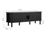 Axel Fluted Large TV Unit - Black