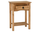 Corona 1 Drawer Console Table with Shelf - Distressed Waxed Pine