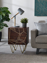 Dark Gold 2 Drawer Side Table