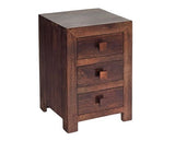 TOKO DARK MANGO 3 DRAWER BEDSIDE