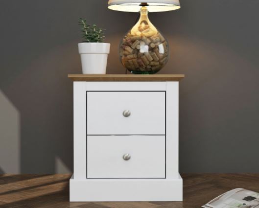 Devon Bedside Cabinet White