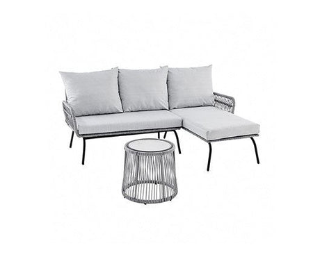 Grey 3 Piece L Shape SofaGrey Cushions