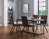 SET OF STATEN DINING TABLE & 4 MONROE CHAIRS