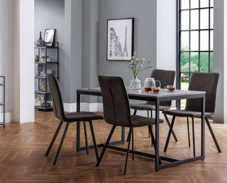 SET OF STATEN DINING TABLE & 4 MONROE CHAIRS