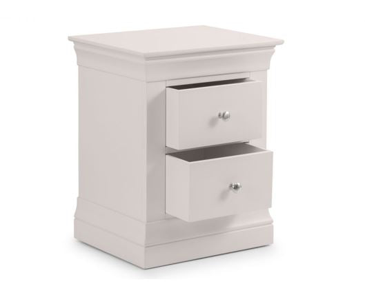 CLERMONT 2 DRAWER BEDSIDE - LIGHT GREY
