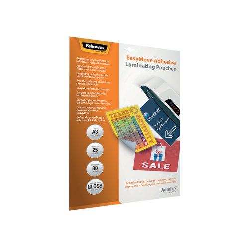 Fellowes Admire EasyMove A3 Laminating Pouches (Pack of 25) 5601801