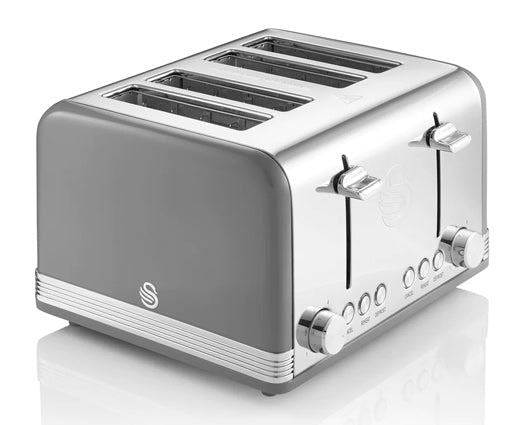 4 Slice Retro Grey Toaster