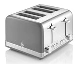 4 Slice Retro Grey Toaster