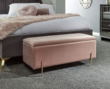 Mystica ottoman storage bench blush pink
