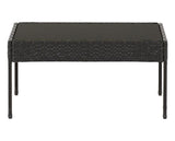 Cedar 4Pc Garden Set - Black Rattan/Grey Fabric/Black Glass