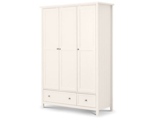 MAINE 3 DOOR COMBINATION WARDROBE - SURF WHITE