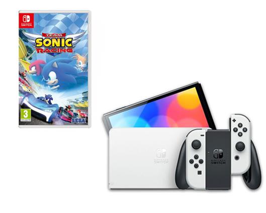 Nintendo Switch OLED White Console with Team Sonic Racing