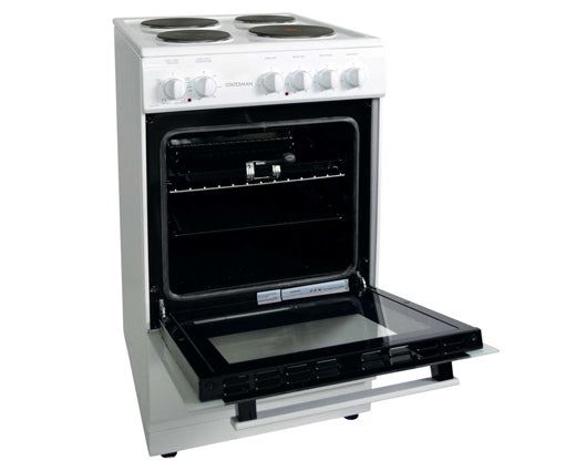 Statesman DELTA50W 50cm Single Cavity Electric Cooker with Solid plate Hob