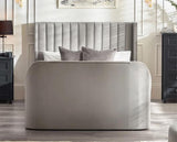 Clara Side Lift Ottoman TV Bed Light Grey - Double