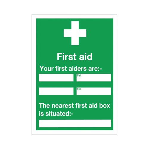 Safety Sign First Aid 600x450mm Self-Adhesive E91A&#47;S