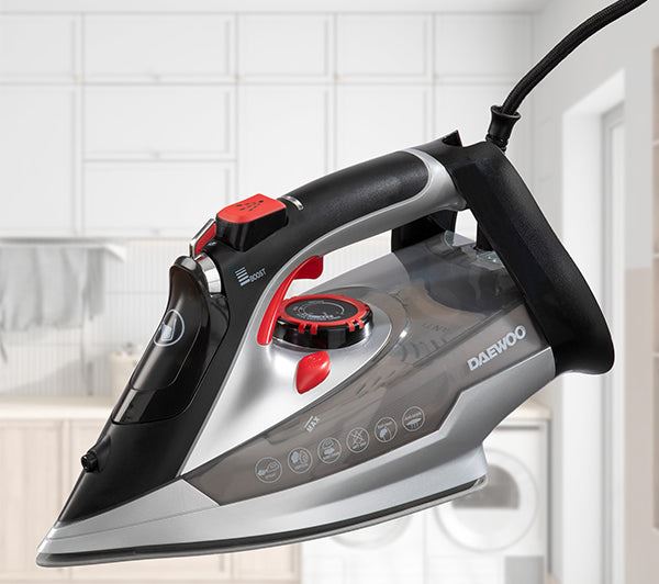 Daewoo 3000W Power Glide Steam Iron Nano-Ceramic Soleplat