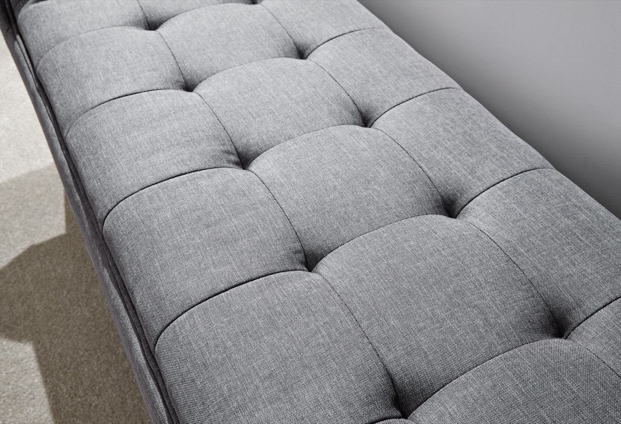 Milan upholstered bench dark grey hopsack