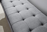 Milan upholstered bench dark grey hopsack