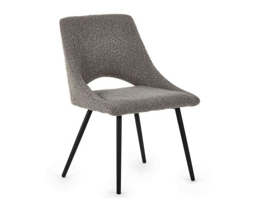 SET OF 2 IRIS BOUCLE DINING CHAIRS - GREY