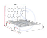 MADISON 4'6" OTTOMAN BED - BLACK VELVET FABRIC