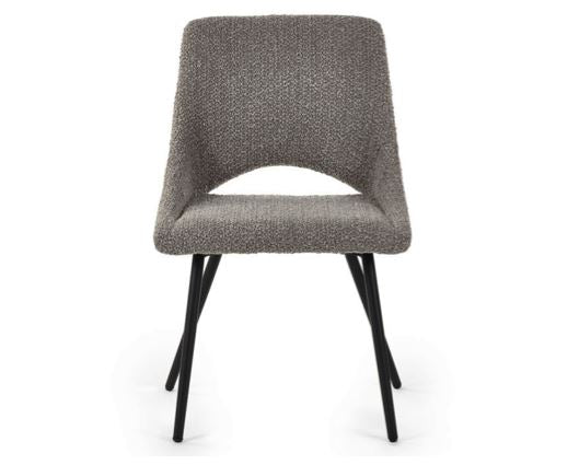 SET OF 2 IRIS BOUCLE DINING CHAIRS - GREY