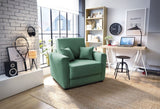 Olly Velvet Single Sofa Bed - Forest Green