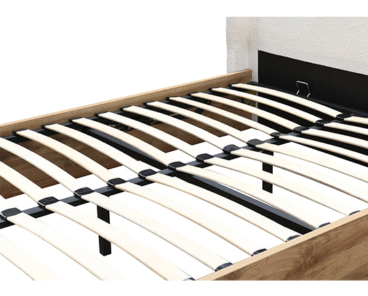 Halfden Double Ottoman Bed - White & Oak