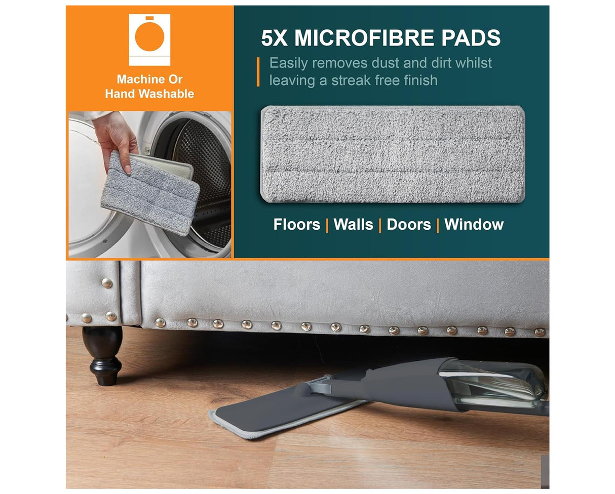 OurHouse Spray Mop with 5 pads