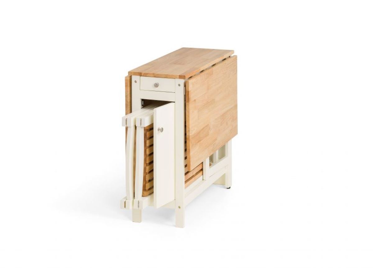 SAVOY DINING SET - WHITE/NATURAL