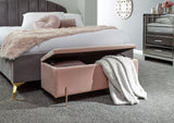 Mystica ottoman storage bench blush pink