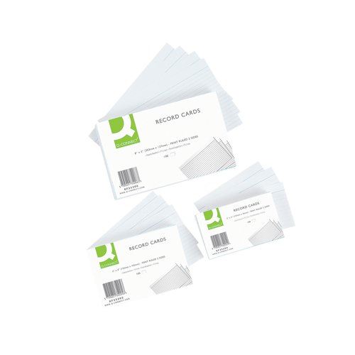 Q-Connect Record Card 203x127mm Ruled Feint White (100 Pack) KF35206