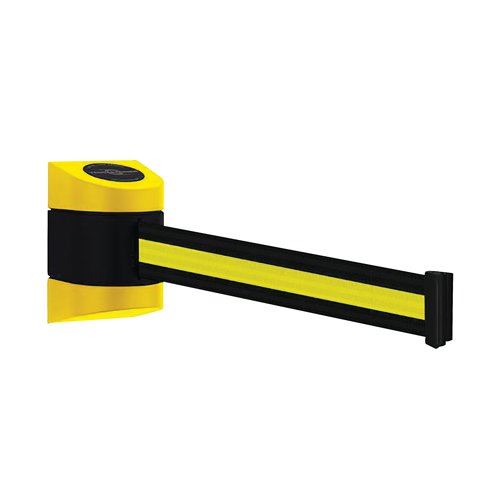 VFM Black &#47;Yellow Wall Mounted Retractable Barrier 4.6m 309834