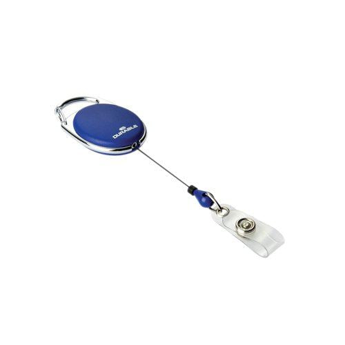 Durable Oval Badge Reel with Integrated Metal Clip Blue (Pack of 10) 8324&#47;07