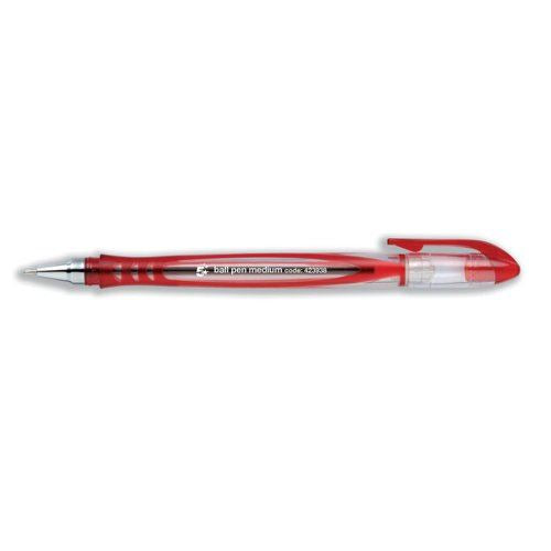 5 Star Office Grip Ball Pen Medium 1.0mm Tip 0.4mm Line Red (Pack of 20)