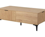 MIAMI 2 DRAWER COFFEE TABLE - OAK EFFECT/BLACK