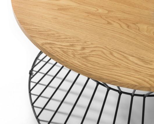 JERSEY ROUND WIRE COFFEE TABLE - EURO OAK